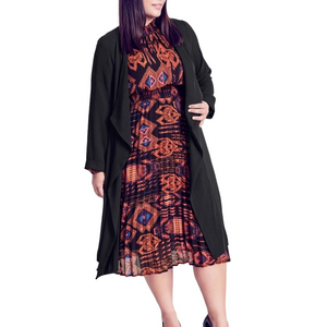 🪗Arna York collection size 16 GUC Elegant Black Open Front Cardigan